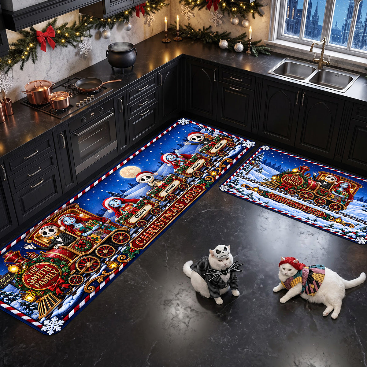 The Spooky Express Family Runner Rug - Personalized Gifts For Family 03TYTA220926 Doormat PopCulturePrints