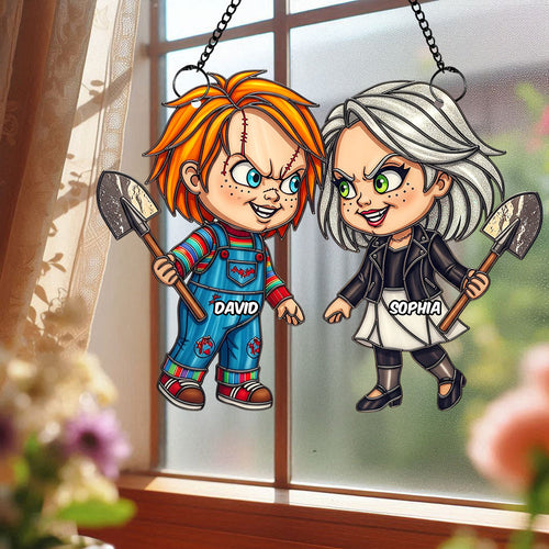 “Embrace the Dark Side!” Villain Couple Suncatcher Ornament - Personalized Gift for Horror Lovers Ornament PopCulturePrints