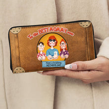 Load image into Gallery viewer, To the BEST MOM Ever - Personalized Twill Faux Leather Wallet - Custom Gift for Mom and Grandma Leather Wallet PopCulturePrints
