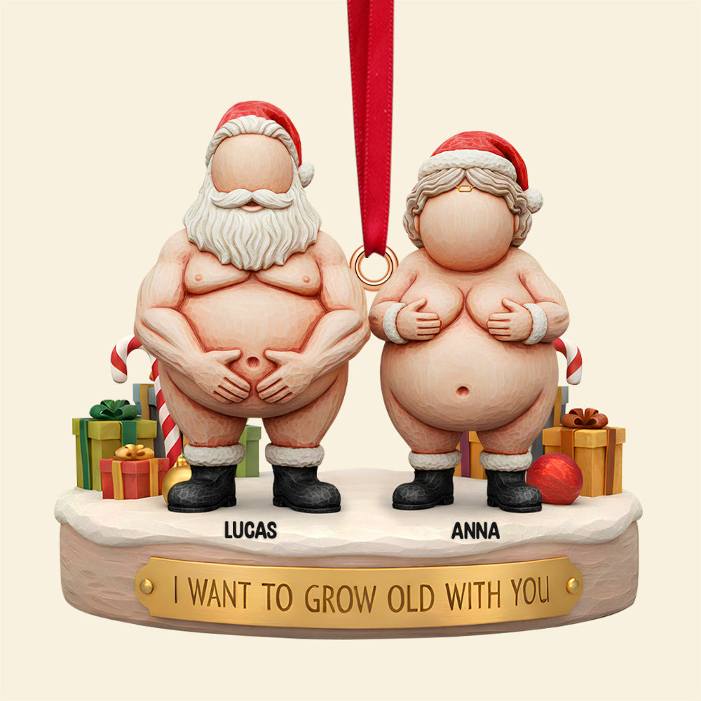 I Want to Grow Old With You - Funny Old Couple Christmas Ornament - Personalized Gift for Couples Ornament PopCulturePrints