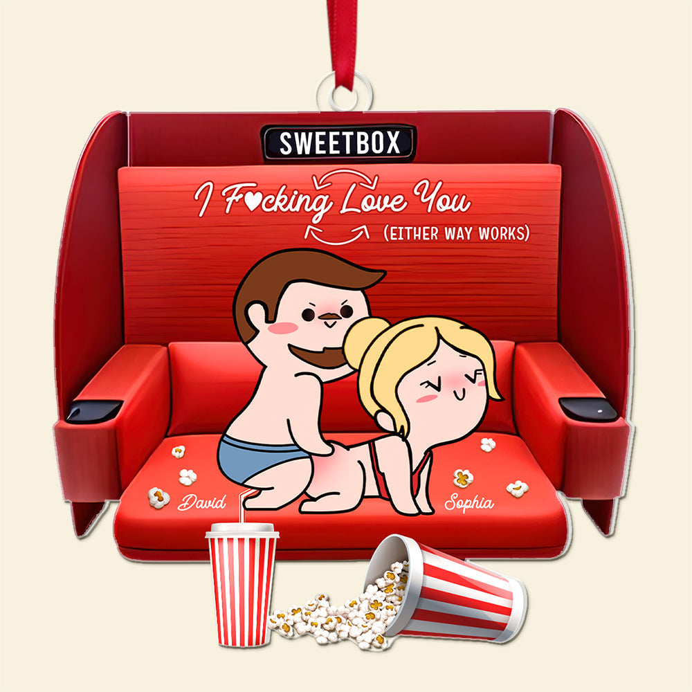 Personalized Naughty Couple Movie Night Ornament - Fun Valentine's Day Gifts for Couples Ornament PopCulturePrints