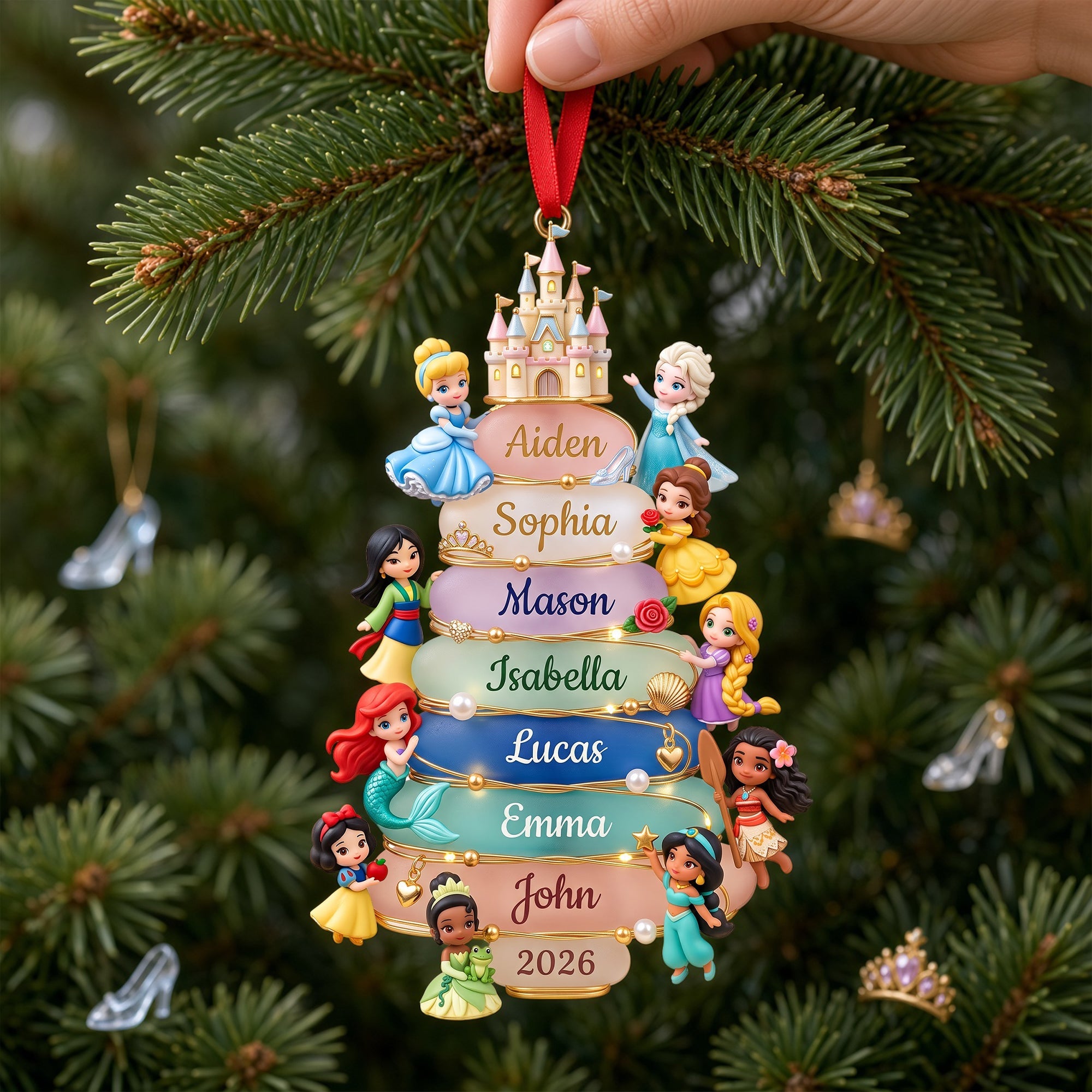 Lovely Fairy Tale Princesses Acrylic Ornament - Personalized Christmas Gifts 08nalu081026 Ornament PopCulturePrints