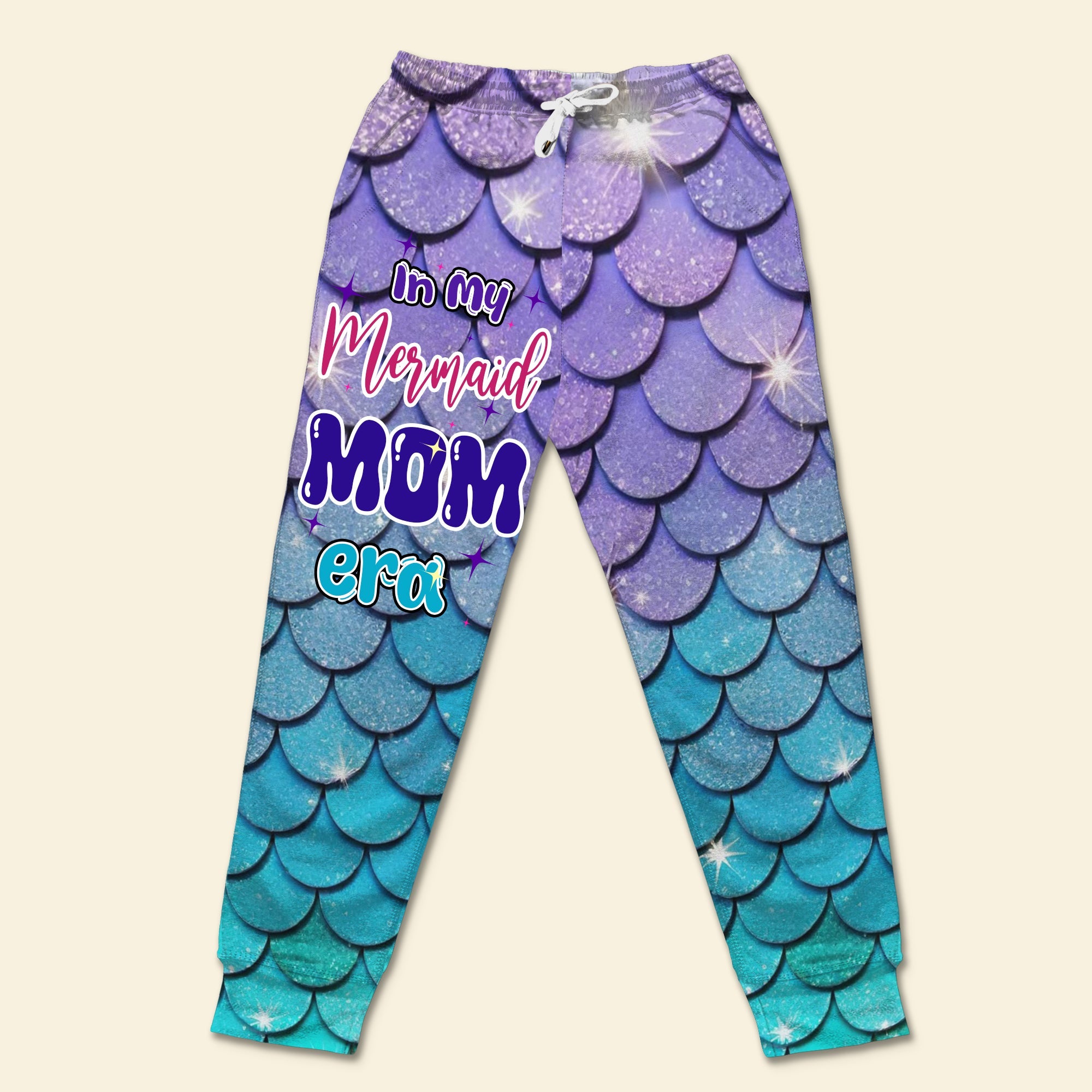 In My Mermaid MOM Era Sweatpants - Personalized Gifts for Moms Shorts and Pants PopCulturePrints