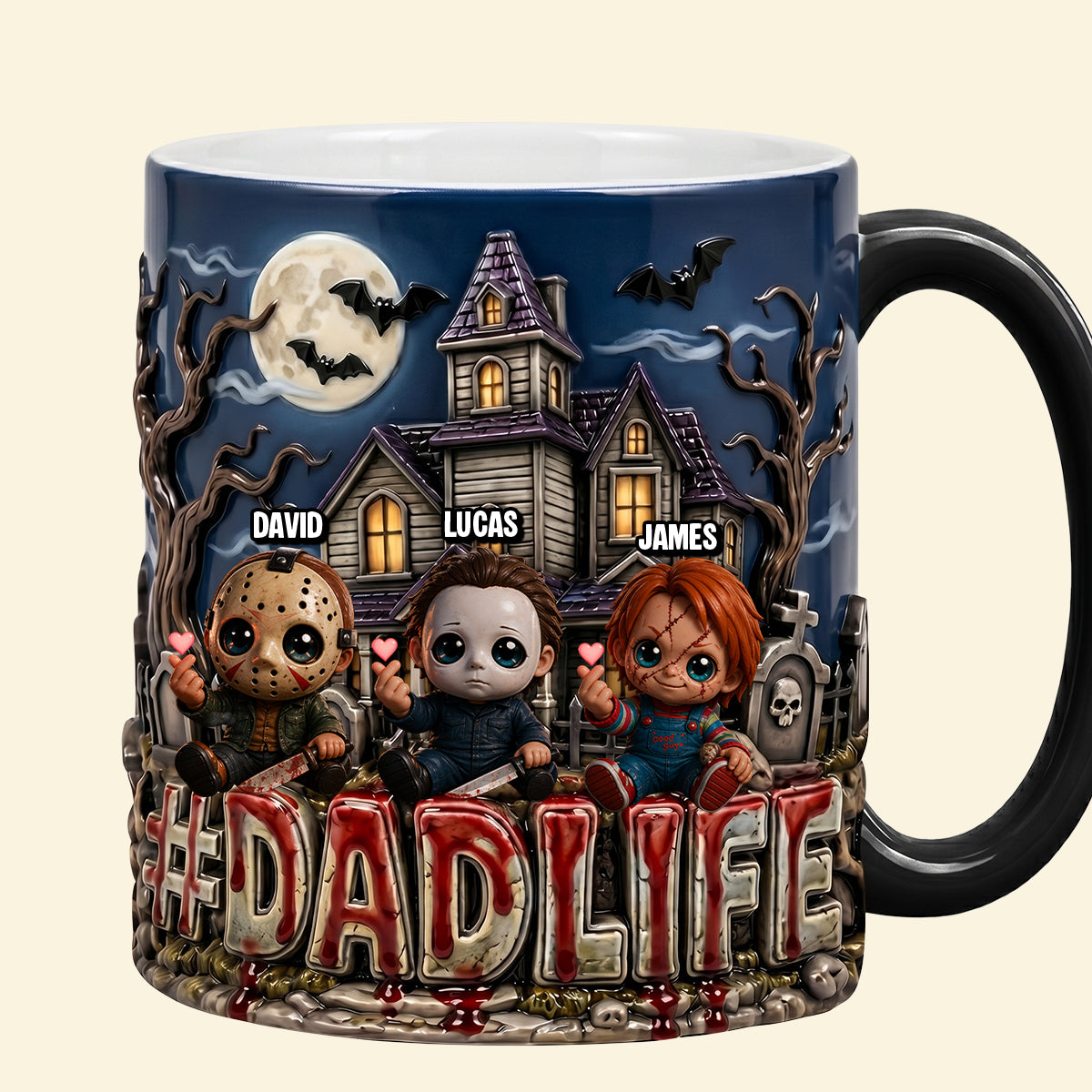 Dad Life with Little Horrors - Personalized Magic Mug for Dads Coffee Mug PopCulturePrints