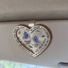 Load image into Gallery viewer, My Heart Still Talks To You - Personalized Heart Shaped Car Visor Clip Car Visor Clip PopCulturePrints
