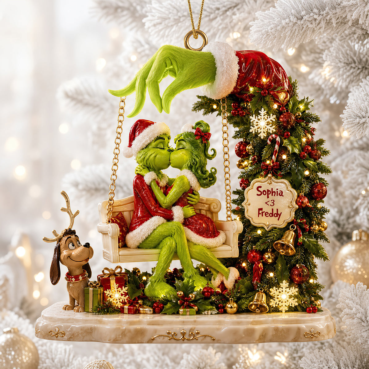 Kissing Couple Christmas Ornament - A Heartfelt Personalized Gift
