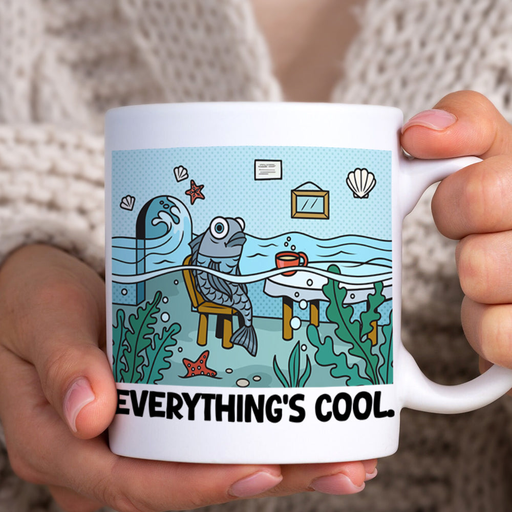 Personalized Funny Burning Coffee Mug - I'm Just Fine, Thank You Coffee Mug PopCulturePrints
