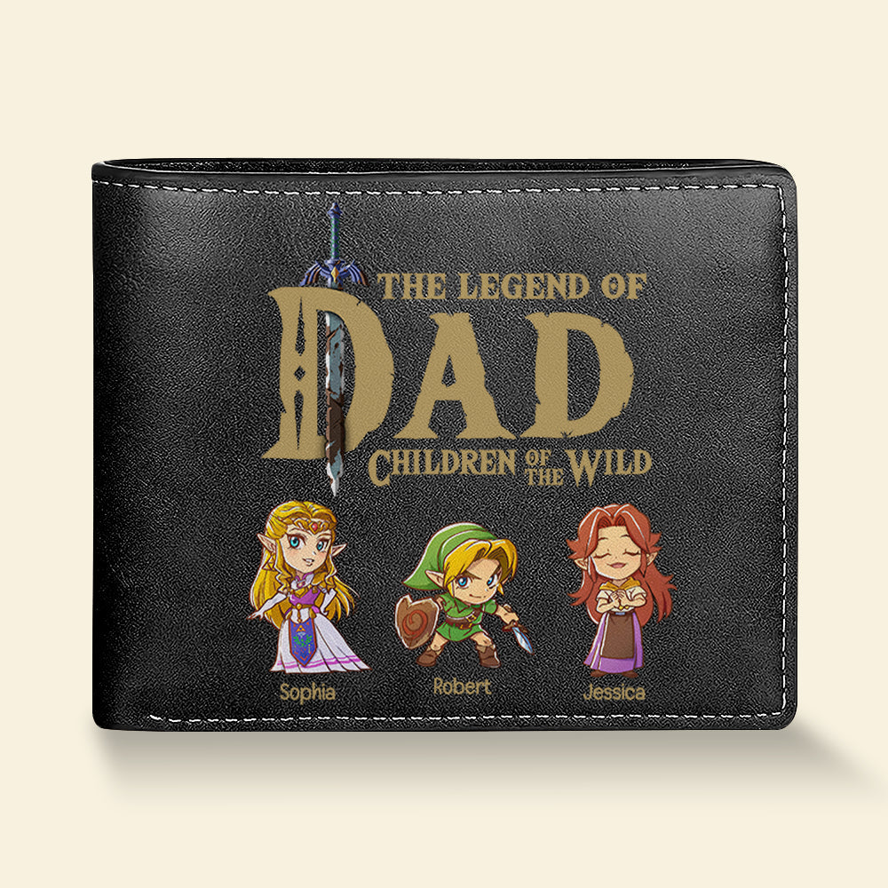 Personalized Legend of Dad PU Leather Wallet - Customizable Print Leather Wallet PopCulturePrints