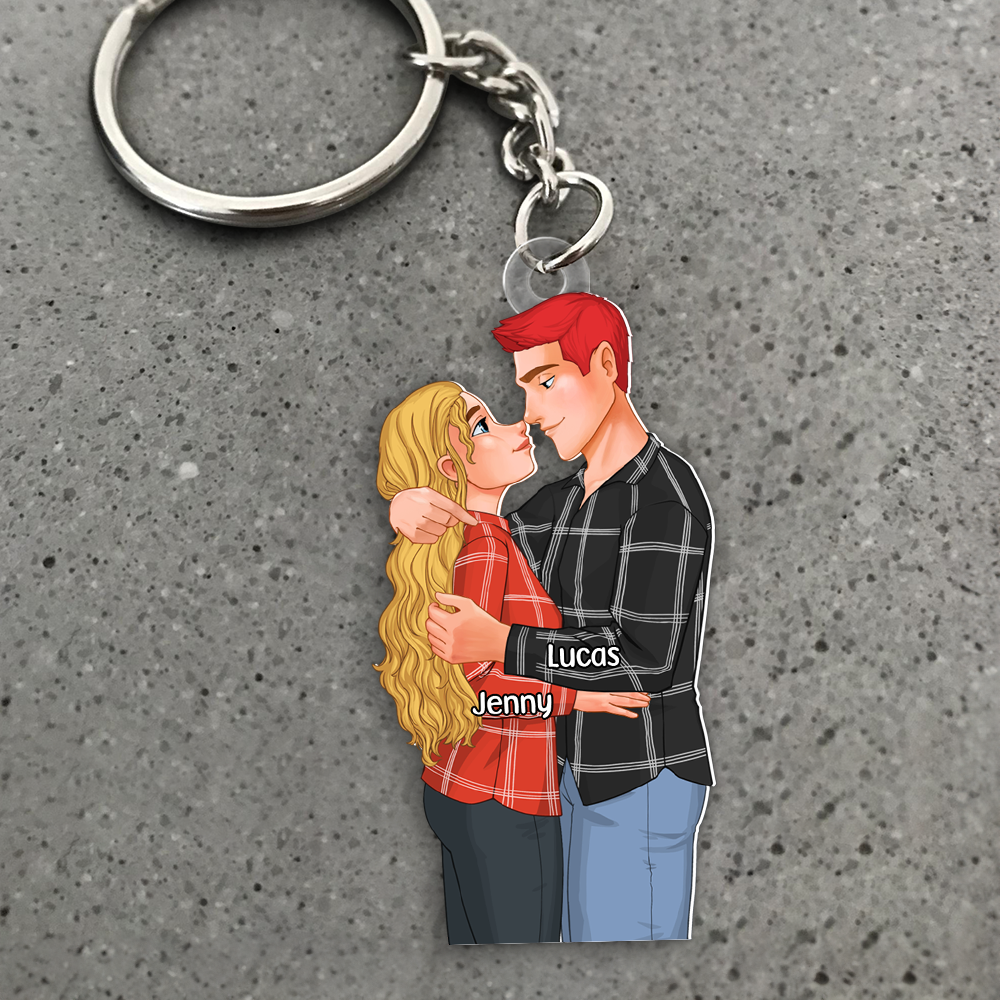 Personalized Romantic Couple Keychain - Customizable Gift for Loved Ones Keychains PopCulturePrints