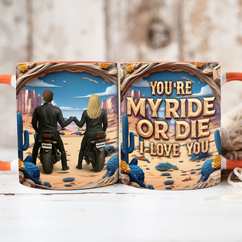 You're My Ride or Die - Personalized Motorbike Couple Mug Coffee Mug PopCulturePrints
