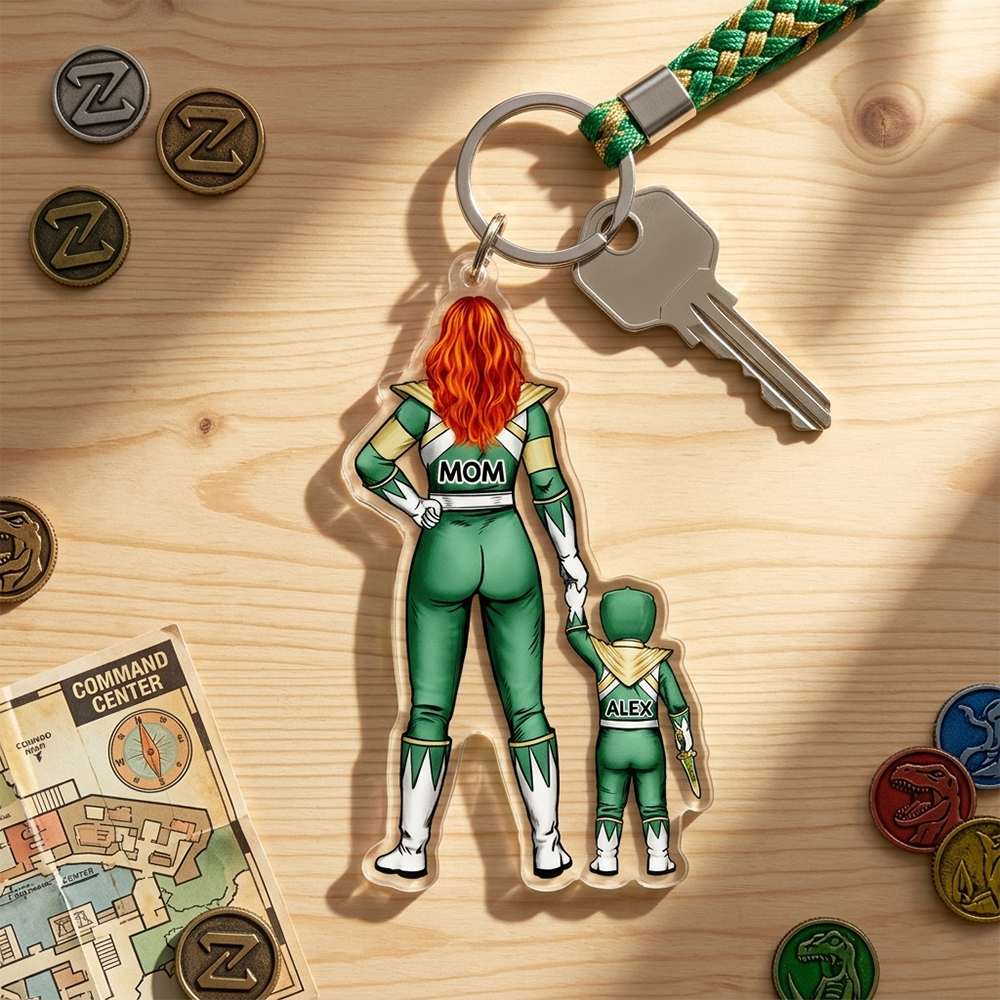 "A Mighty Mom is a Hero in Every Way" - Personalized Mighty Mom Acrylic Keychain - Custom Gift for Mom, Grandma, and Loved Ones Keychains PopCulturePrints