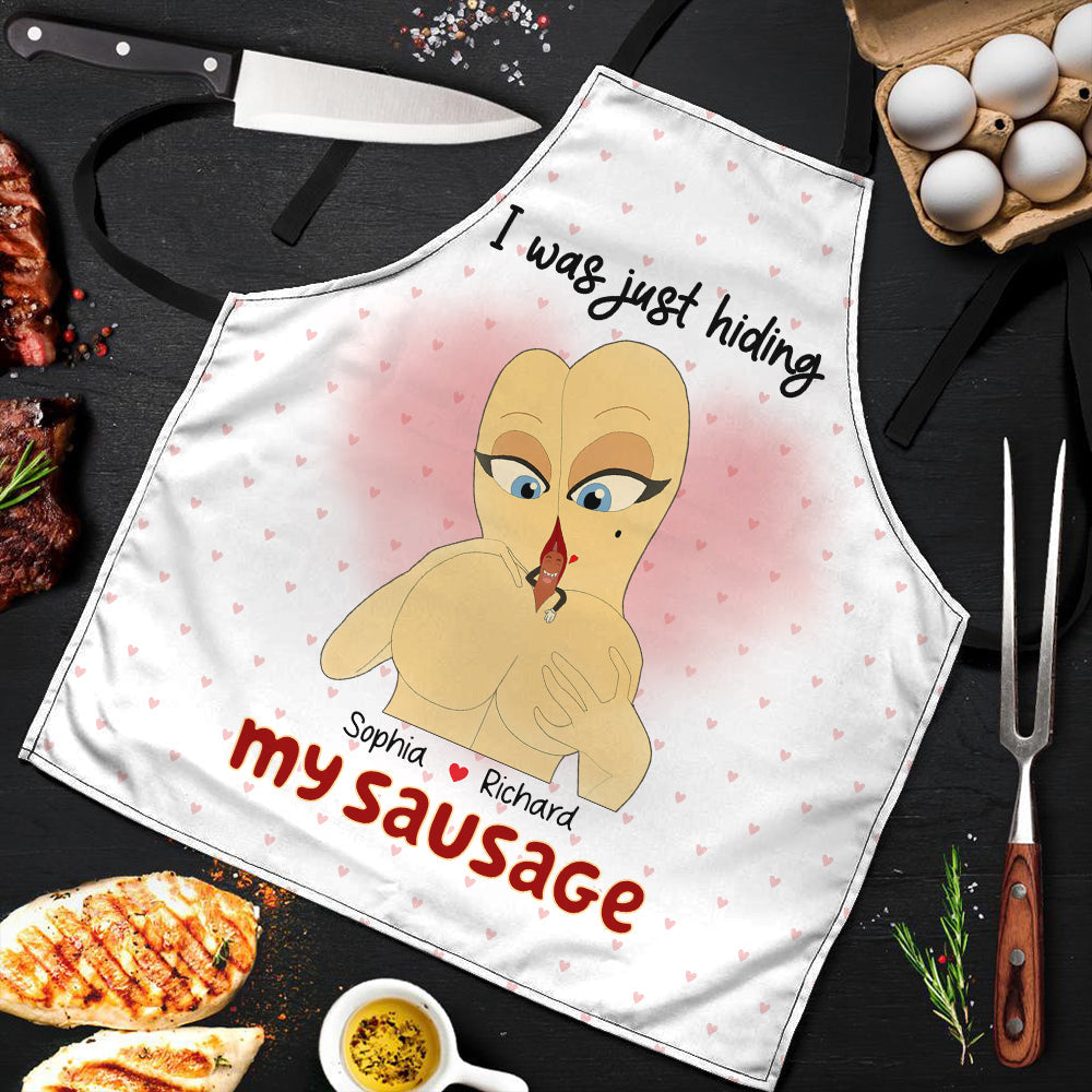 Personalized Couple Apron - 'I Was Just Hiding' Aprons PopCulturePrints