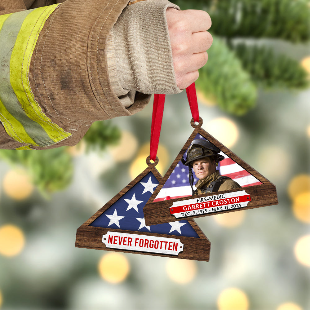 Personalized Firefighter Christmas Memorial Ornament Ornament PopCulturePrints