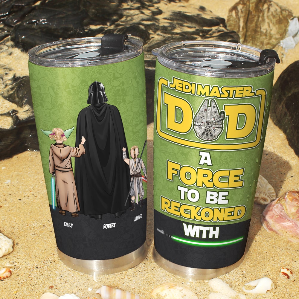 Jedi Master Dad Tumbler - Personalized Star Wars Gift for Father's Day Tumbler Cup PopCulturePrints
