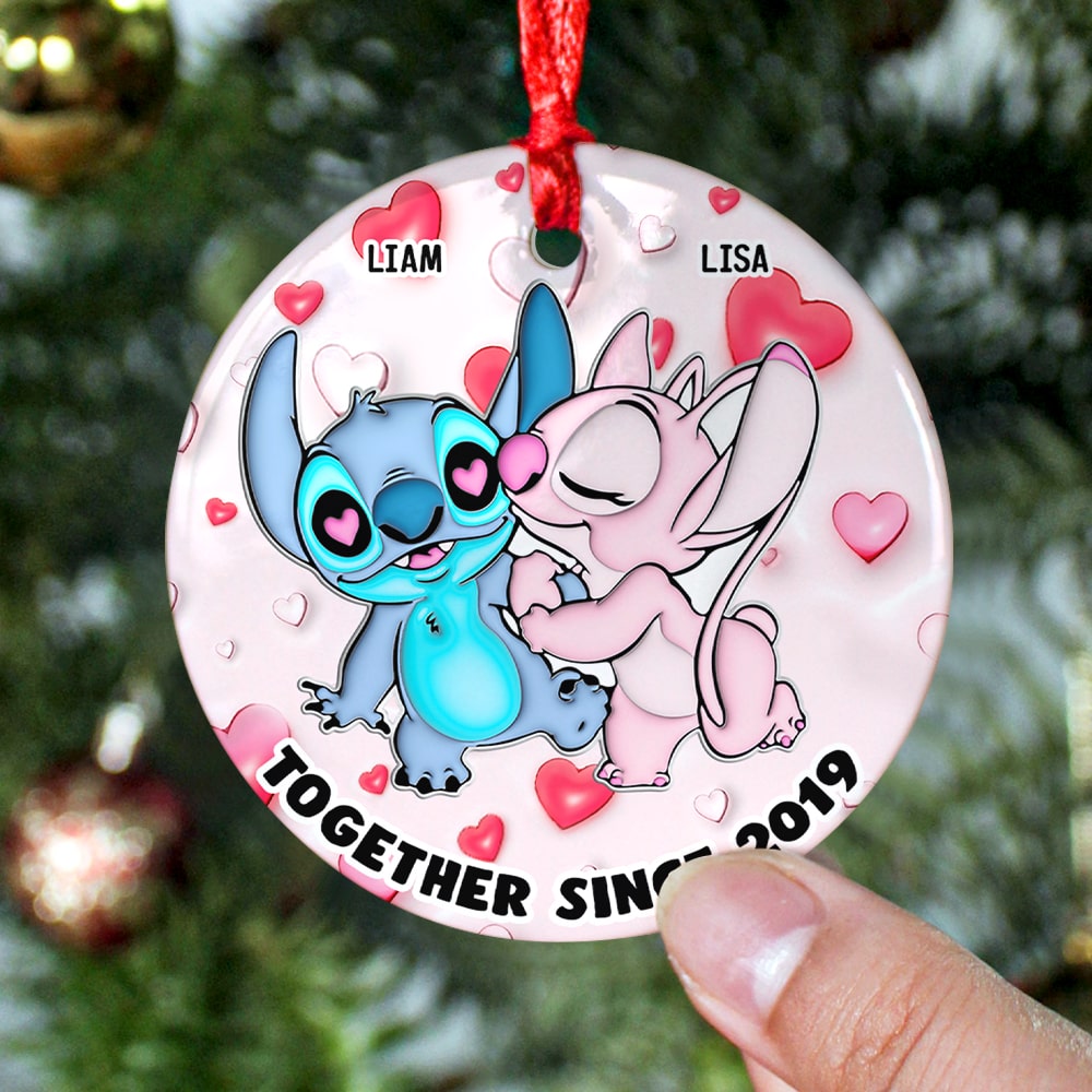 Custom Cartoon Couple Ornament - Personalized Gift for Christmas