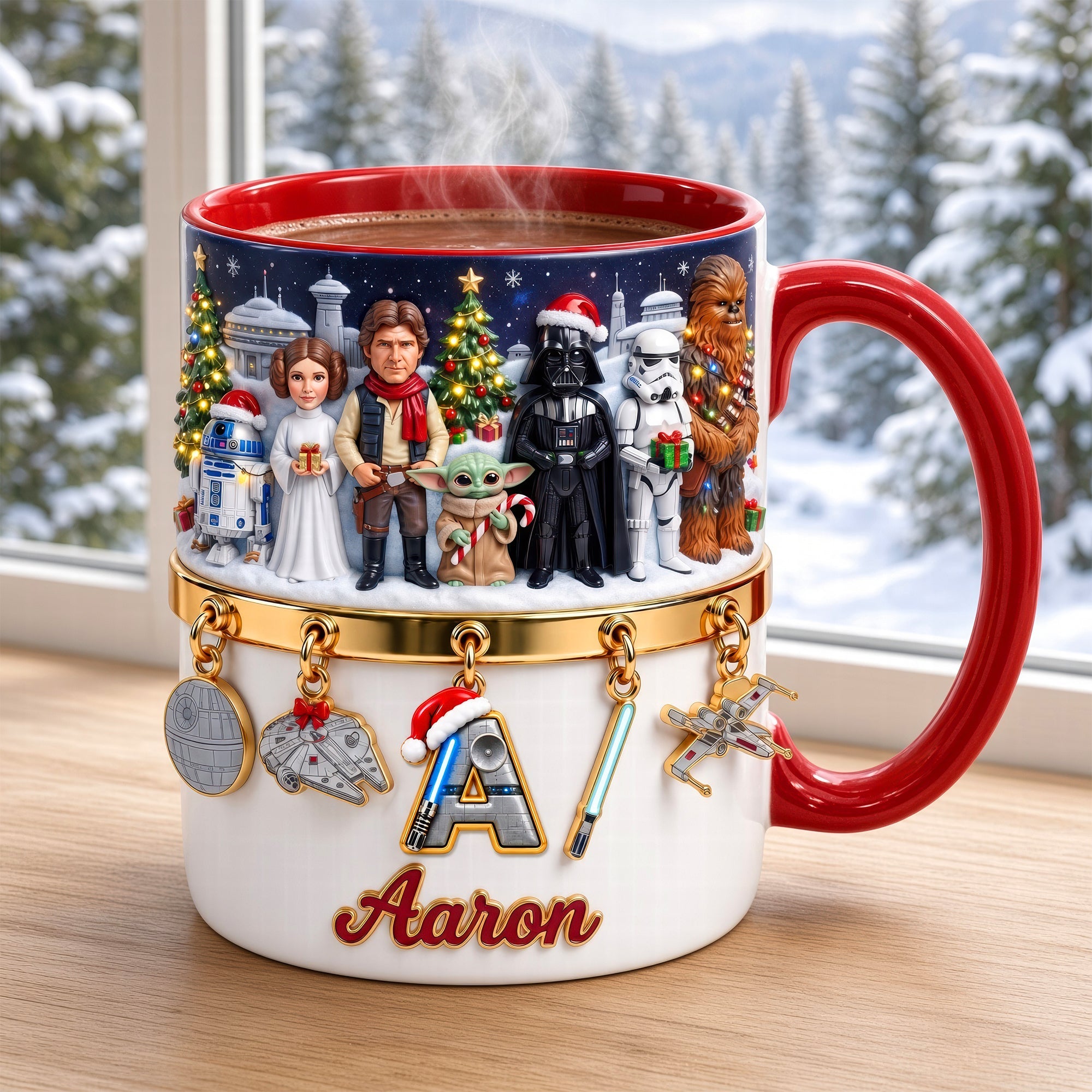Warriors Merry Xmas In The Universe Accent Mug - Personalized Christmas Gift for Geeks and Fans