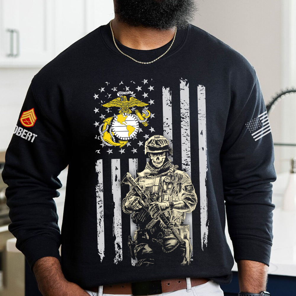 Patriotic Military Sweatshirt - Drug Free Message Design