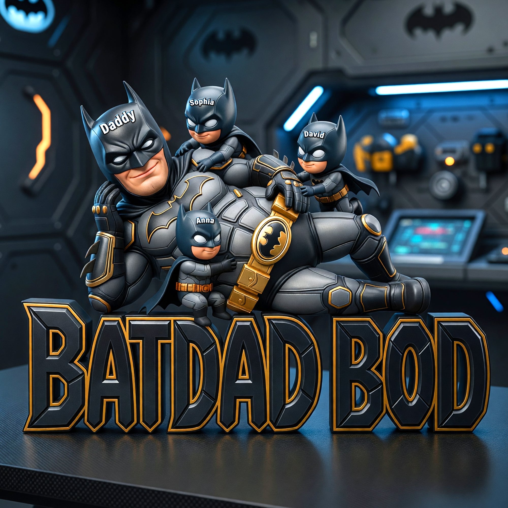"Because Dad is a Hero!" - Legendary Dad Squad Acrylic Plaque - Personalized Gift for Dad, Grandpa and Other Special Men Shaped Plaques PopCulturePrints