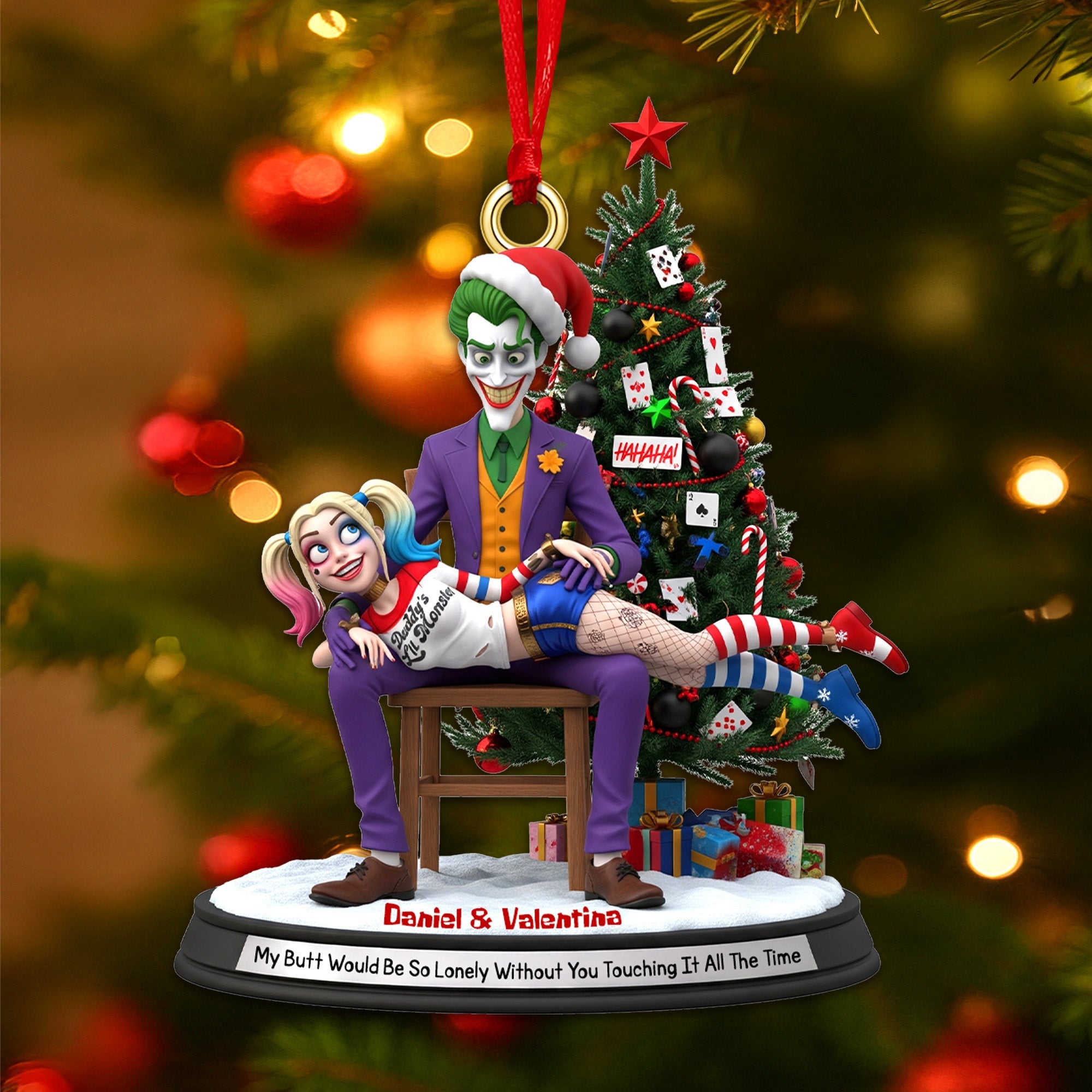 My Butt Would Be So Lonely Without You Touching It! - Personalized Mischievous Couple Acrylic Ornament Ornament PopCulturePrints