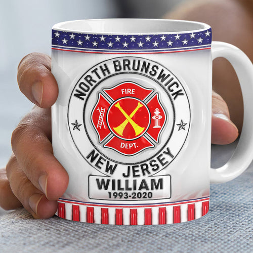 Personalized Firefighter Rank Badge Mug - Customizable Gift Coffee Mug PopCulturePrints