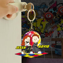 Load image into Gallery viewer, Y2K Style Couple Keychain - Unique Personalized Valentine&#39;s Day Gifts for Pop Culture Lovers Keychains PopCulturePrints

