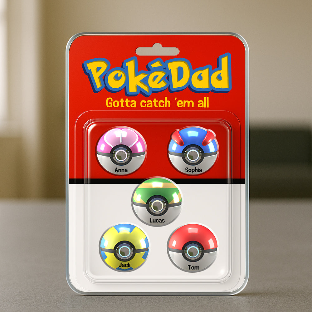 "Gotta Catch 'Em All!" - Personalized PokéDad Acrylic Plaque - Gift for Dad, Grandpa & Pokémon Fans Shaped Plaques PopCulturePrints