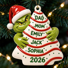 Load image into Gallery viewer, "Celebrate Togetherness This Christmas!" - Personalized Grinch Family Ornament - Custom Gift for Families, Friends, and Loved Ones Ornament PopCulturePrints
