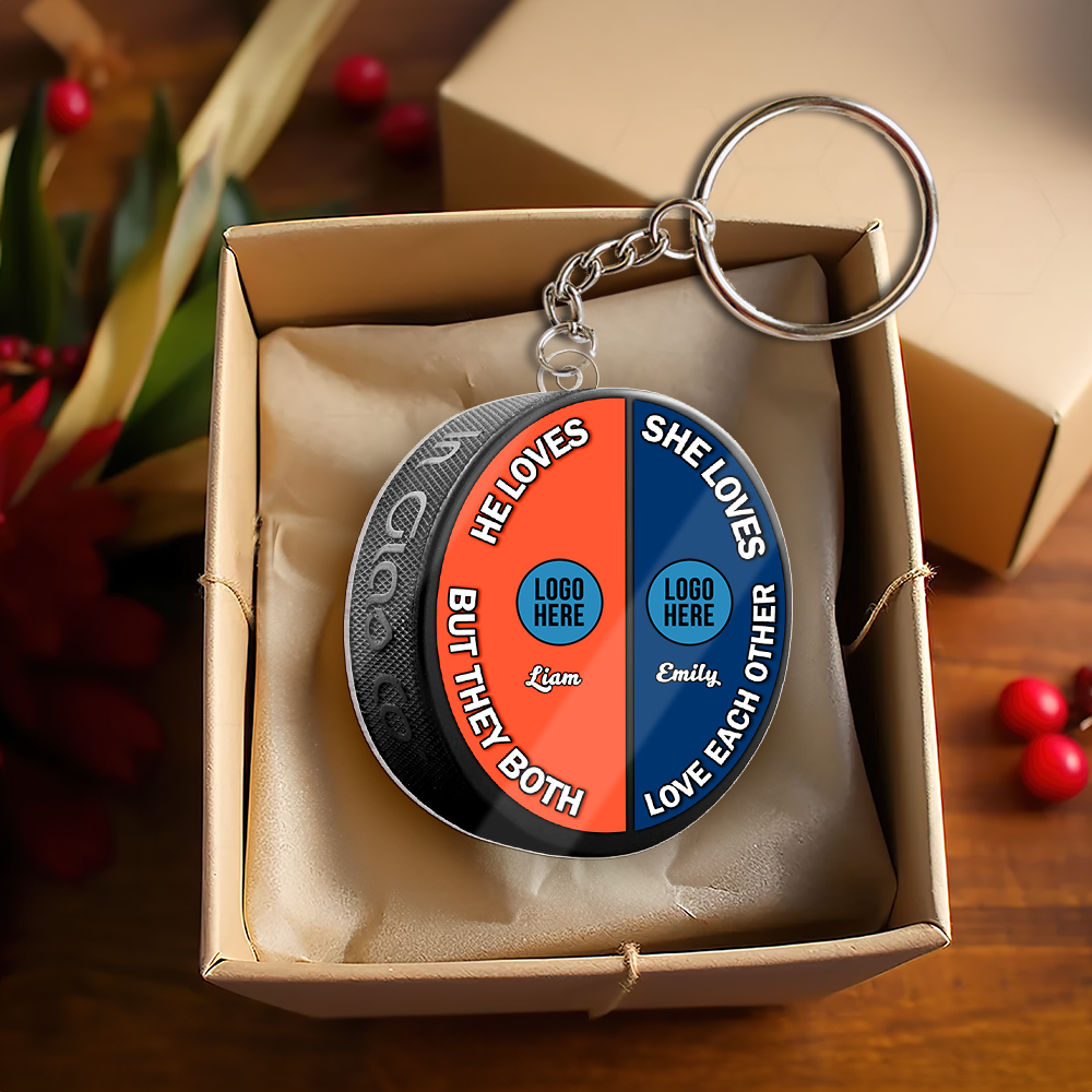 Personalized Ice Hockey Ornament for Couples - Valentine's Day Gifts - Christmas Gift Ornament PopCulturePrints