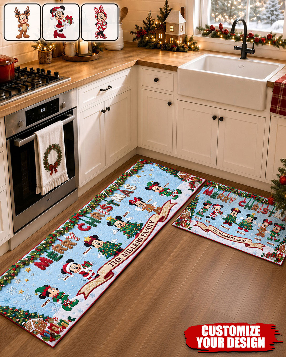 “Merry Christmas from The Millers Family!” – Personalized Christmas Runner Rug – Perfect Gift for Family & Friends