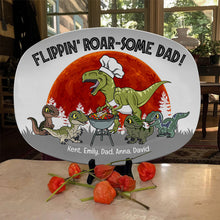 Load image into Gallery viewer, Personalized Dinosaur BBQ Dad Resin Plate Resin Plate PopCulturePrints
