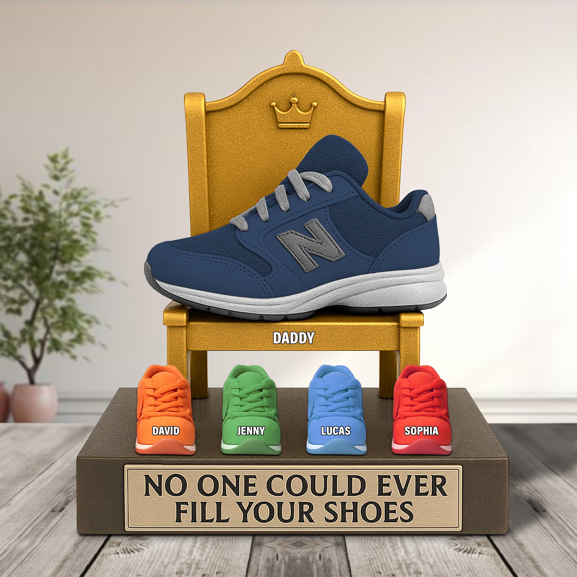 You Fill Our Hearts With Joy - Sneaker Dad Plaque - Personalized Gifts for Dad Shaped Plaques PopCulturePrints