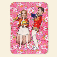 Load image into Gallery viewer, Custom Funny Couple Photo Blanket - Unique Gift for Valentine&#39;s Day Blanket PopCulturePrints
