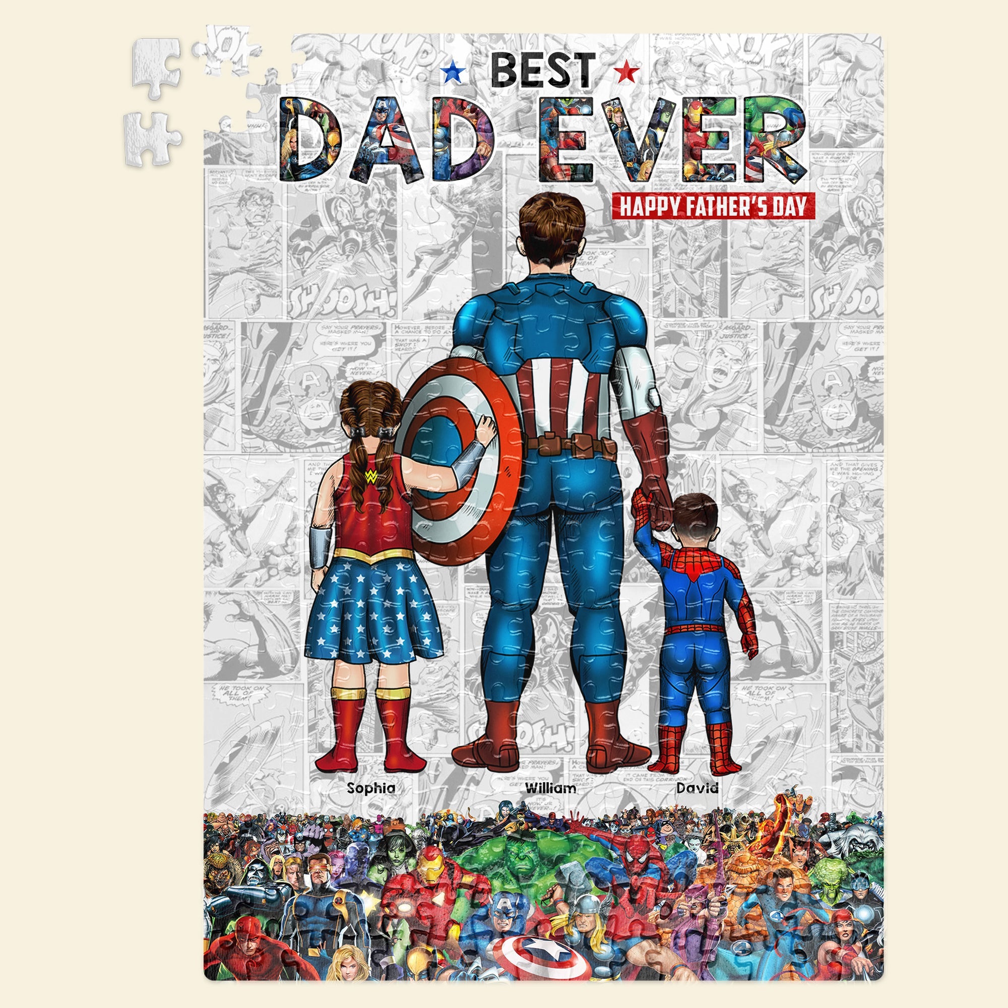 Personalized Superhero Dad Jigsaw Puzzle - Perfect Father's Day Gift Jigsaw Puzzles PopCulturePrints