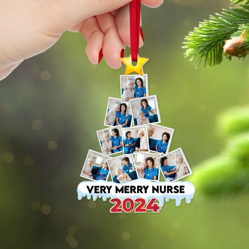 Personalized Nurse Photo Christmas Ornament 2024 Ornament PopCulturePrints