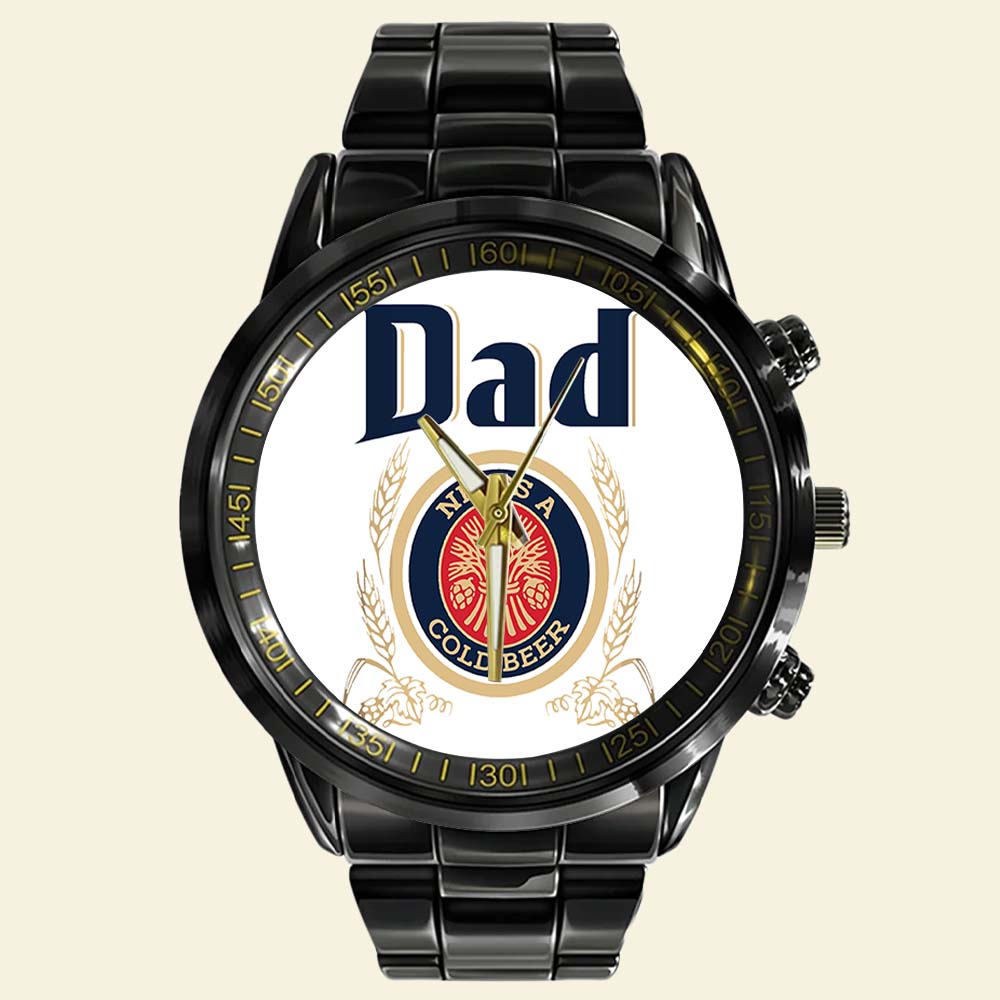 Personalized Dad Watch - Vintage Beer Theme Men's Watch PopCulturePrints