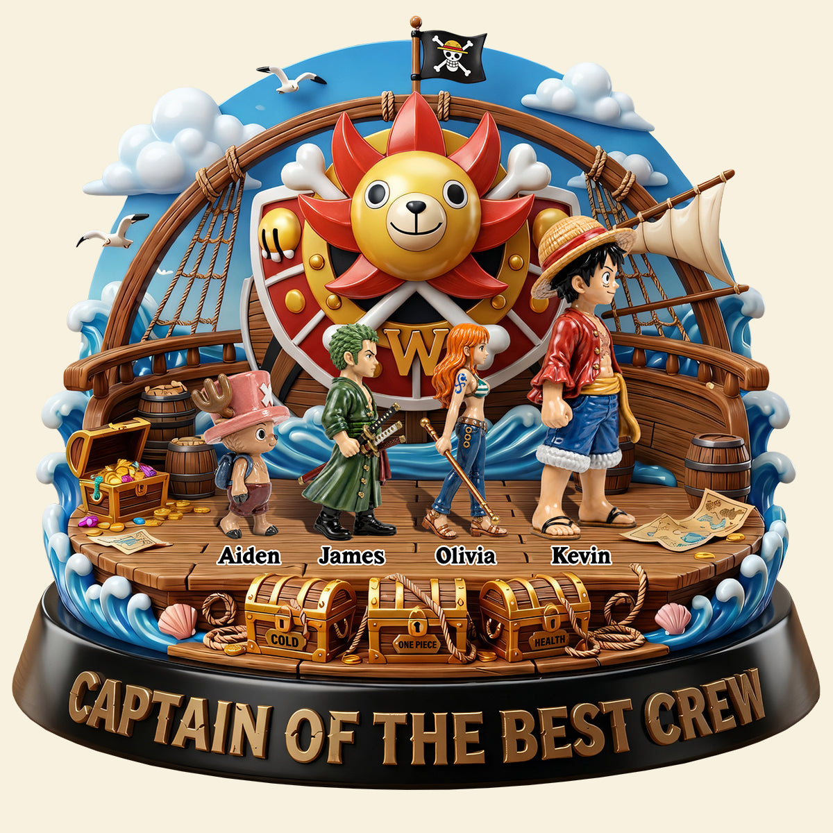 “Captain of the Best Crew” - Personalized Acrylic Plaque - Unique Gift for Dad, Grandpa & Kids Shaped Plaques PopCulturePrints