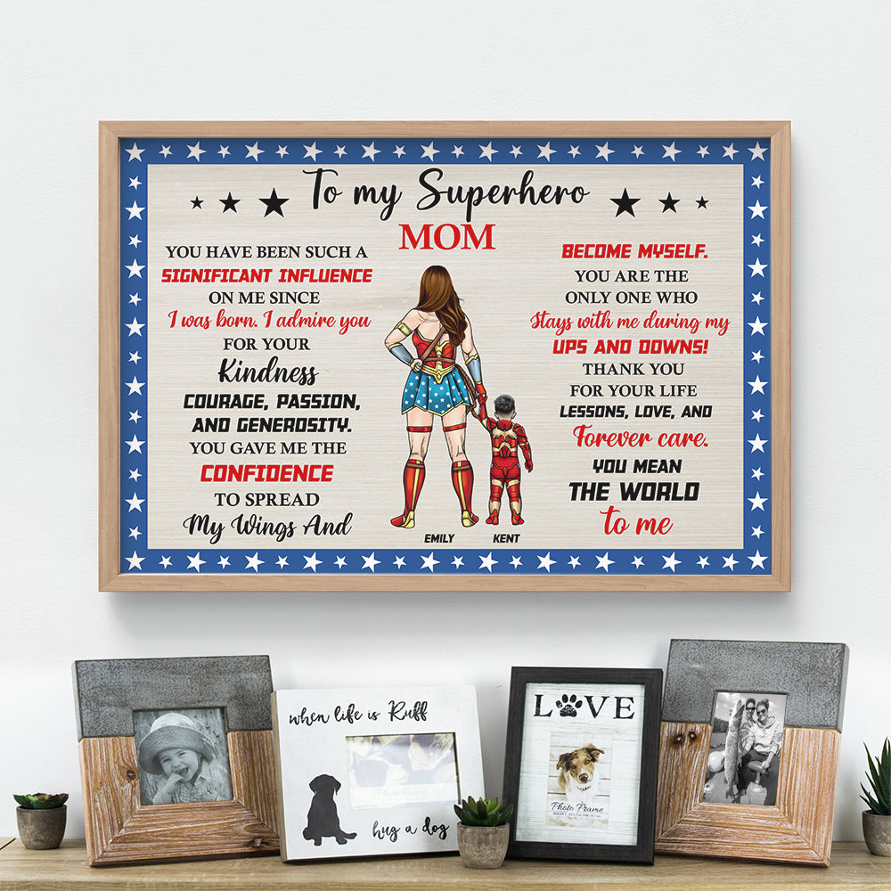 Personalized Superhero Mom Canvas Print - Heartfelt Mother's Day Gift Poster & Canvas PopCulturePrints