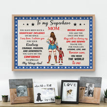 Load image into Gallery viewer, Personalized Superhero Mom Canvas Print - Heartfelt Mother&#39;s Day Gift Poster &amp; Canvas PopCulturePrints
