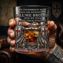 Load image into Gallery viewer, In the Darkest Hour, Call Me Brother - Personalized Round Glass for Brothers
