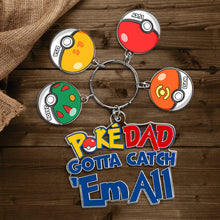 Load image into Gallery viewer, Personalized Poke Dad Keychain with Custom Charms Keychains PopCulturePrints

