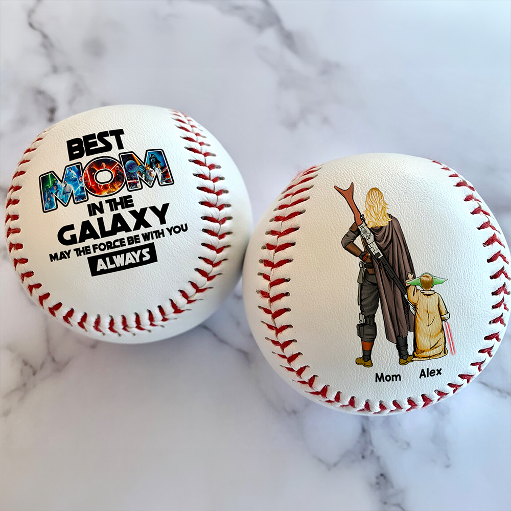 "Best Mom in the Galaxy" - Personalized Baseball Gift for Mother's Day - Unique Gift for Mom, Grandma, and More Baseball PopCulturePrints