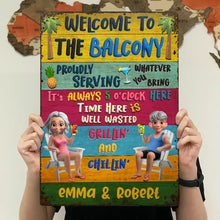 Load image into Gallery viewer, Welcome to the Patio - Personalized Grilling Sign for Couples Metal Sign PopCulturePrints
