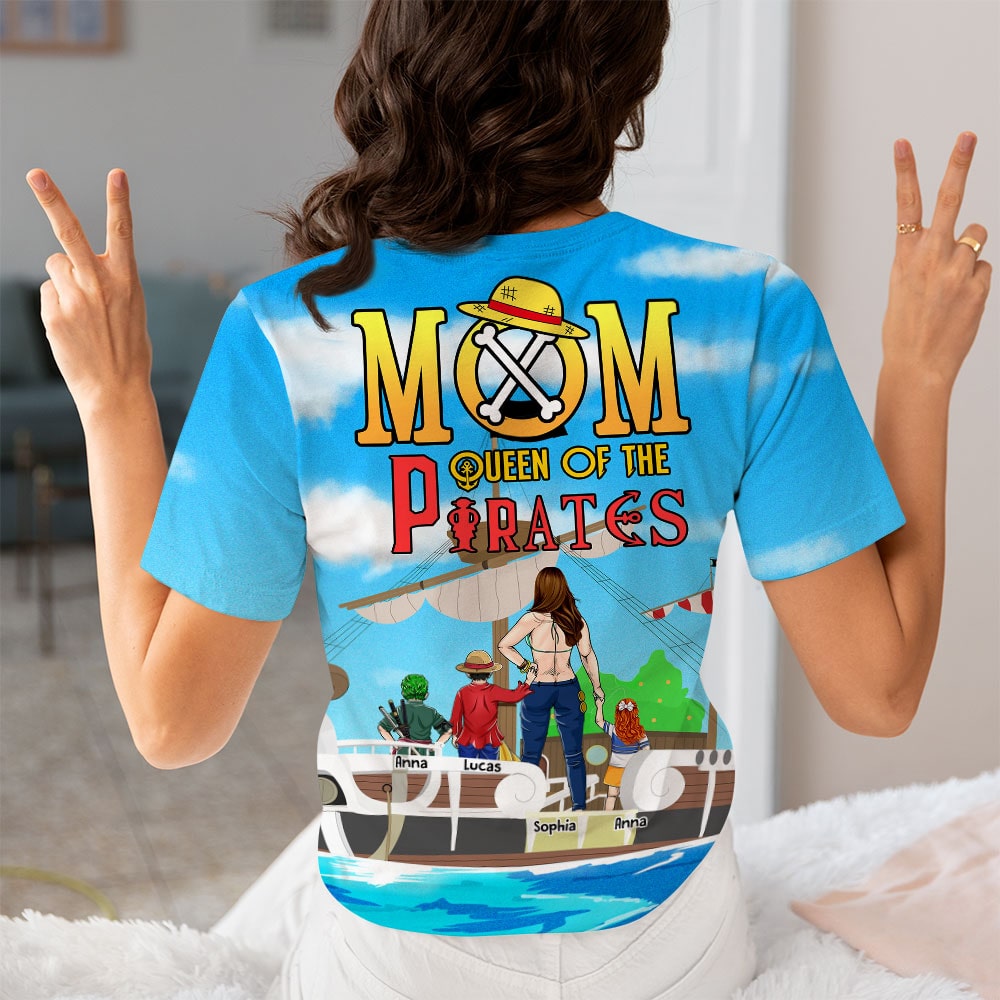 Personalized Mom Pirate Queen T-Shirt for Mother's Day