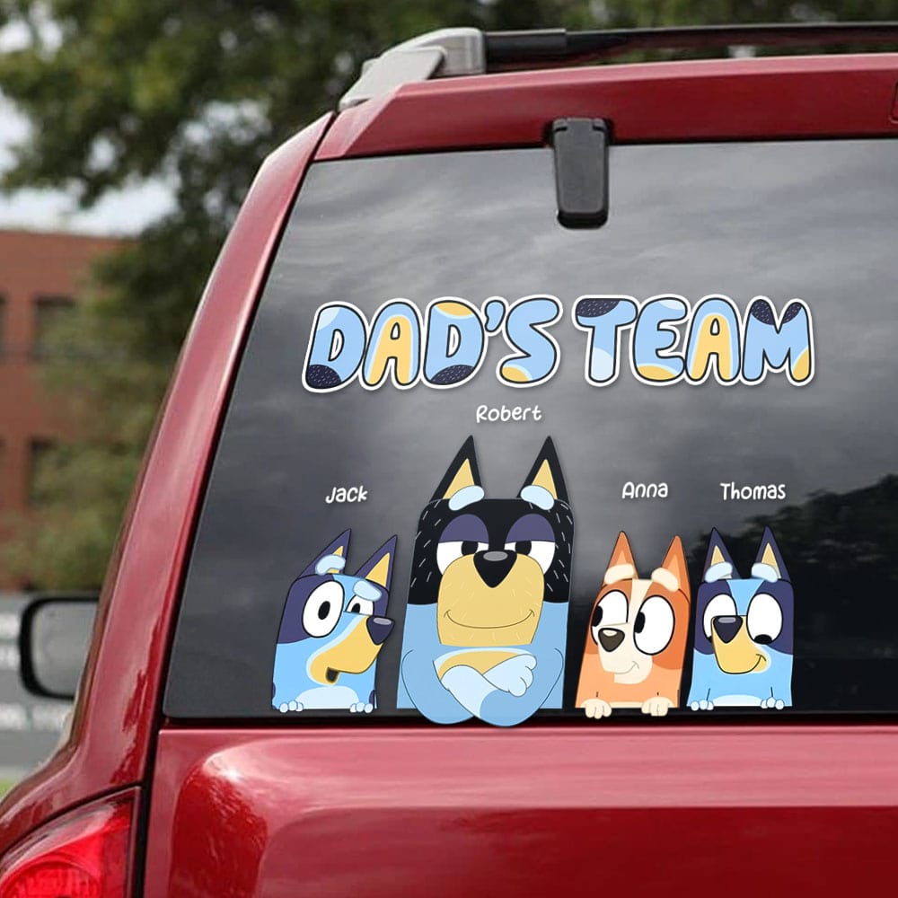 Personalized Car Sticker - Dad's Team