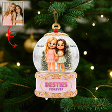 Load image into Gallery viewer, &quot;Besties Forever!&quot; - Custom Christmas Ornament for Best Friends Ornament PopCulturePrints

