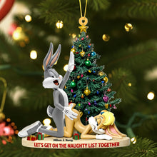 Load image into Gallery viewer, Let&#39;s Get on the Naughty List Together - Joyful Couple Christmas Ornament - Personalized Gift for Couples Ornament PopCulturePrints
