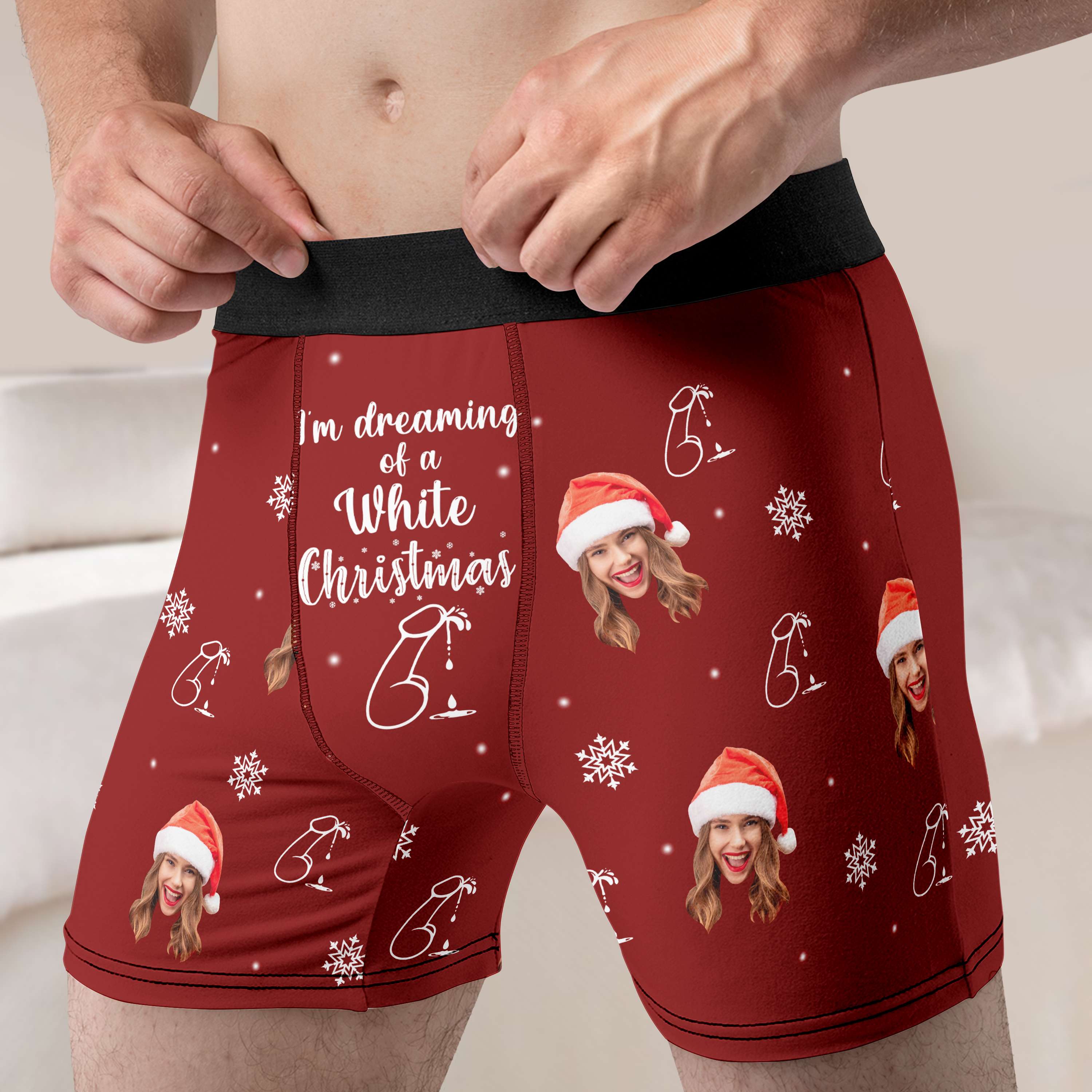 Personalized Christmas Boxer Briefs for Men - Custom Photo Gift Boxer Briefs PopCulturePrints