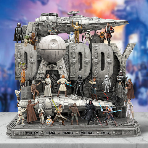 “Every Dad is a Hero” - Galaxy Troop Acrylic Plaque - Personalized Gift for Dad Shaped Plaques PopCulturePrints
