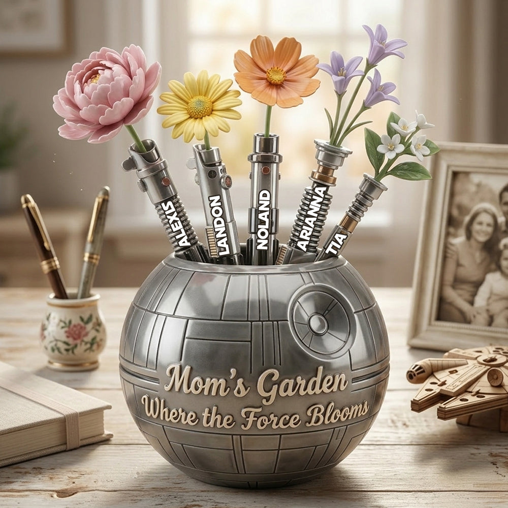 “Mom’s Garden: Where the Force Blooms” - Personalized Acrylic Plaque Gift for Mom, Grandma, and Special Women Shaped Plaques PopCulturePrints