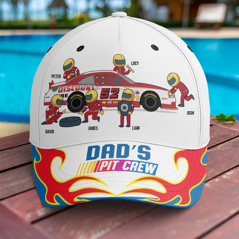 Personalized Dad's Pit Crew Classic Cap - Custom Father's Day Gift